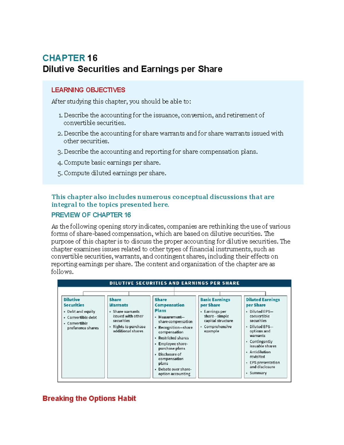 Chapter 16: Dilutive securities and earnings per share (ACCT 234) - Studocu