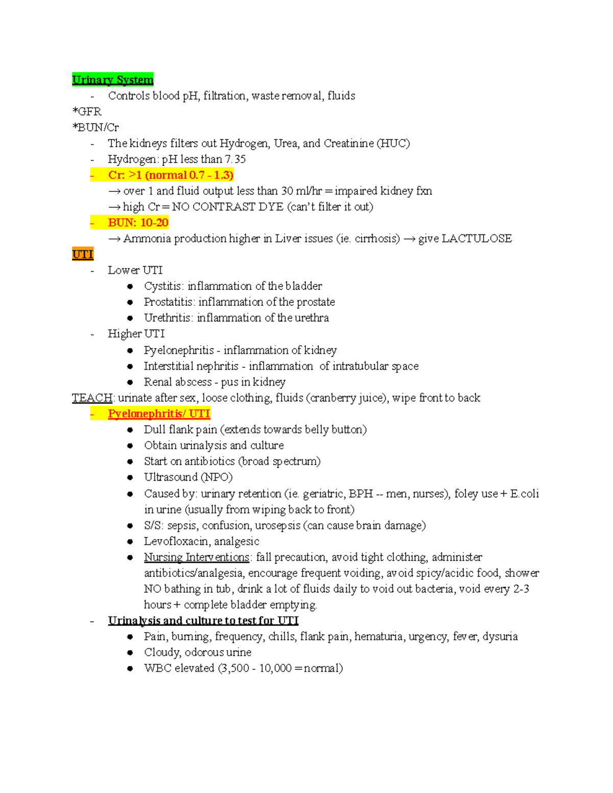 Lecture - Exam 4 - Exam 2 Study Guide - Urinary System - Controls blood ...