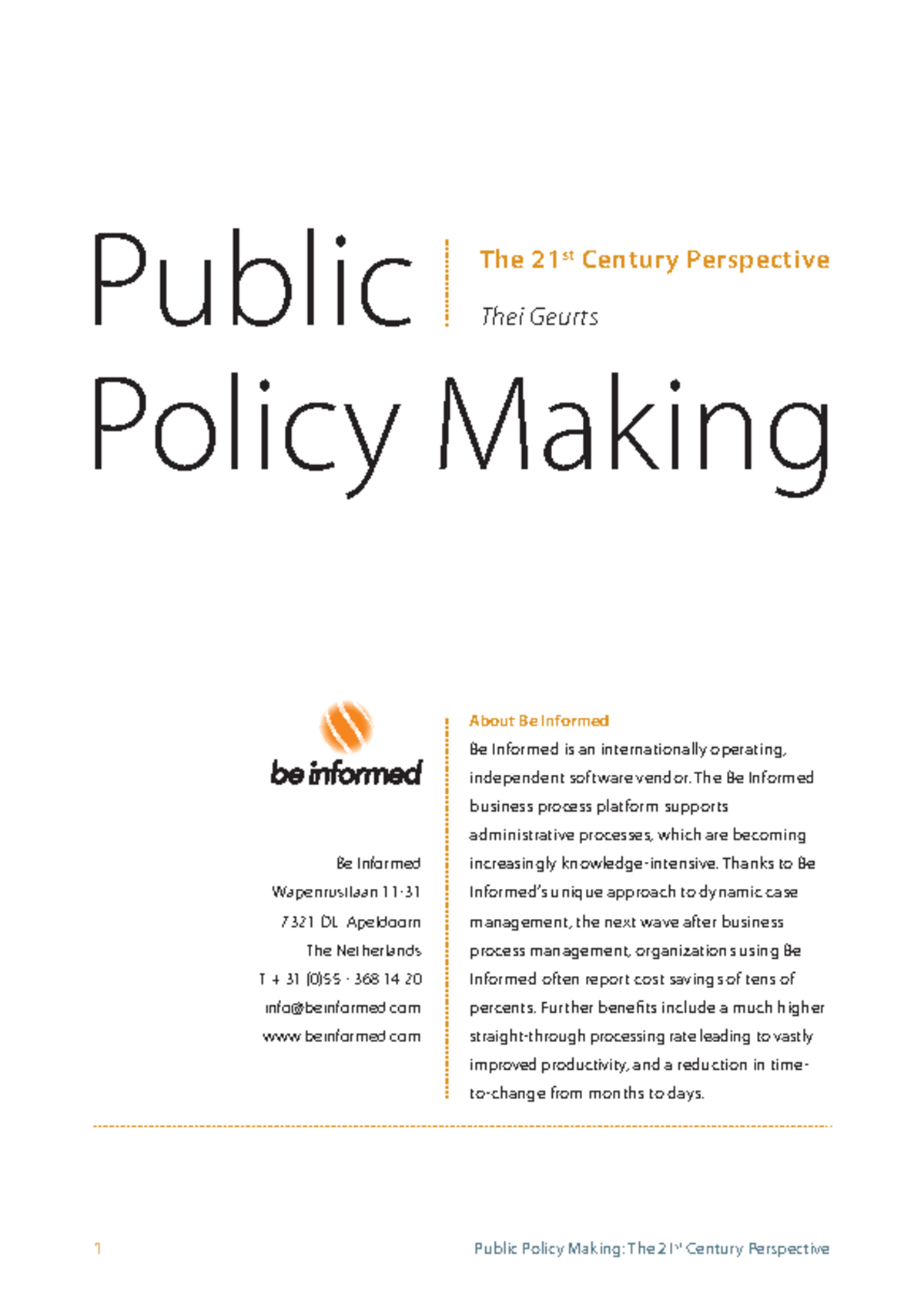 Public Policy Making: Insights and Challenges in the 21st Century - Studocu