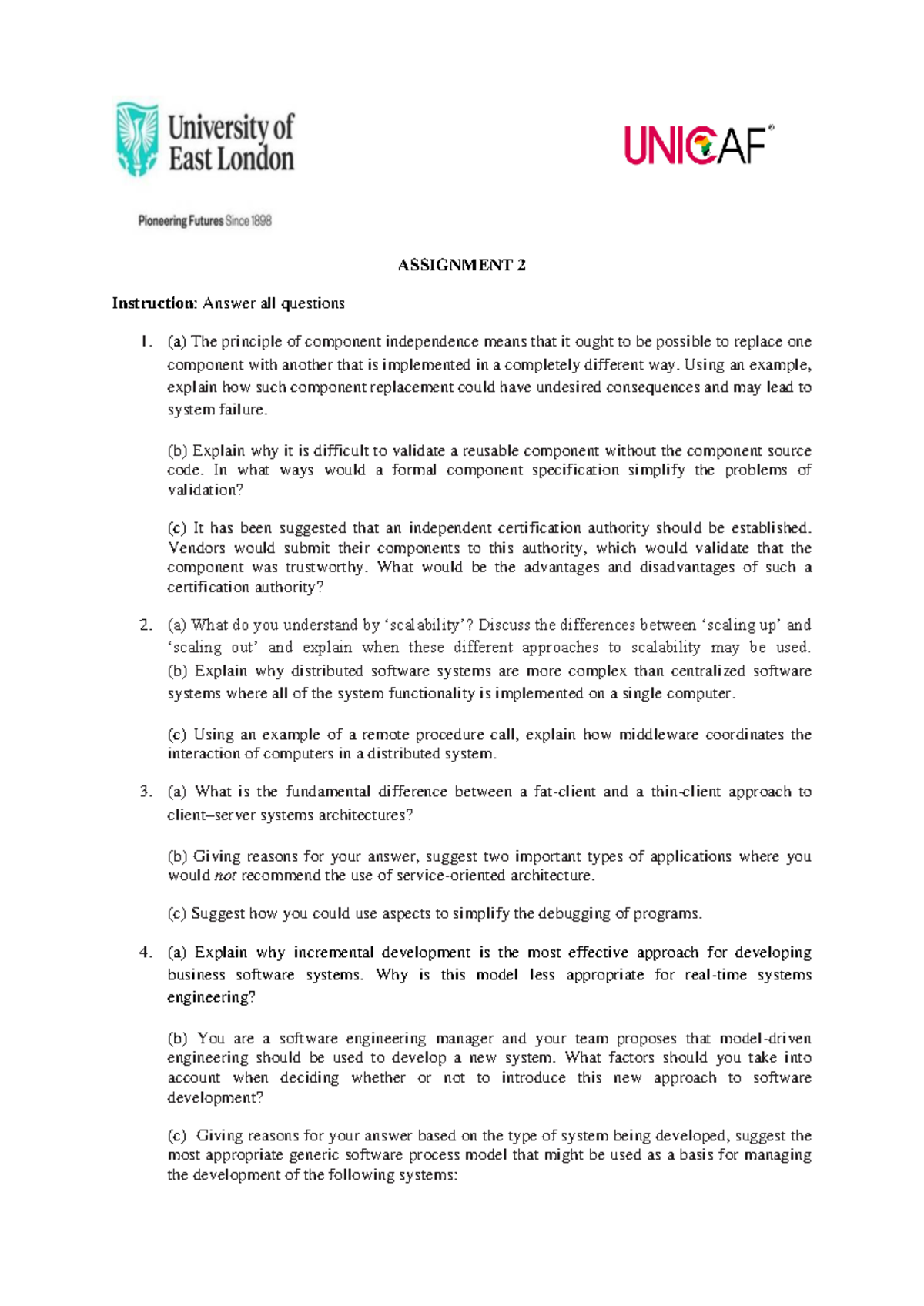 COMP 101: Assignment 2 - Exploring Component Independence & Scalability ...