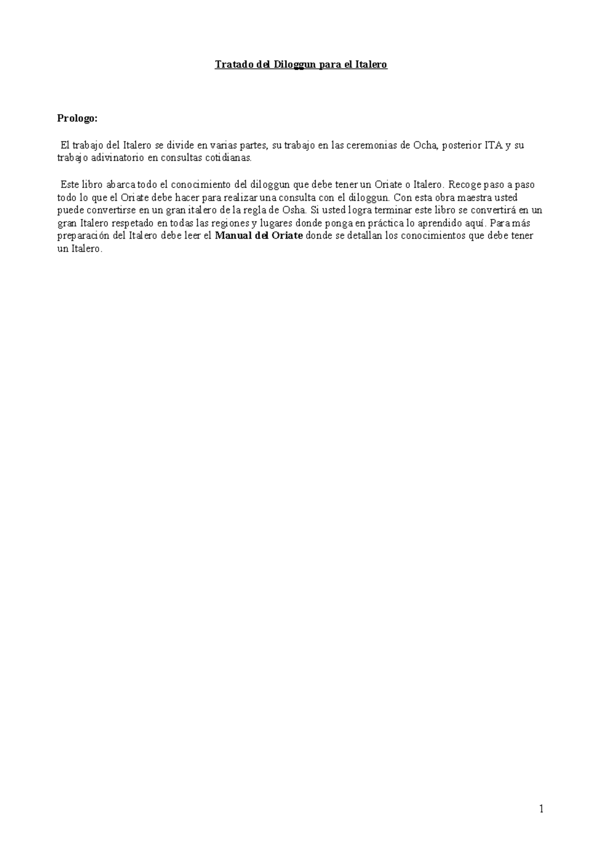 Tratado del Diloggun para el Italero: Guía Completa de Consultas - Document Preview