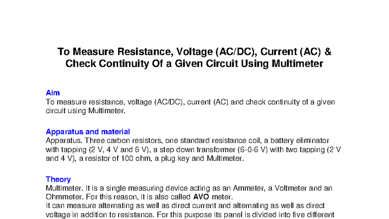 Physics Class 12: Measuring Resistance, Voltage & Current with ...