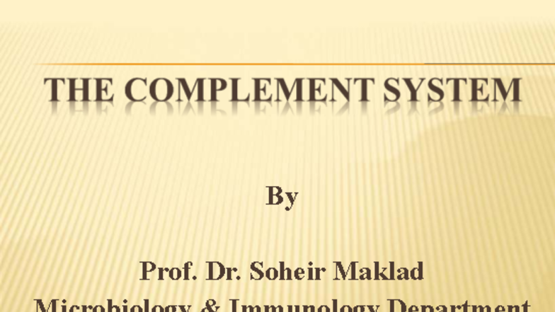 Microbiology 101: Understanding the Complement System Mechanisms - Studocu