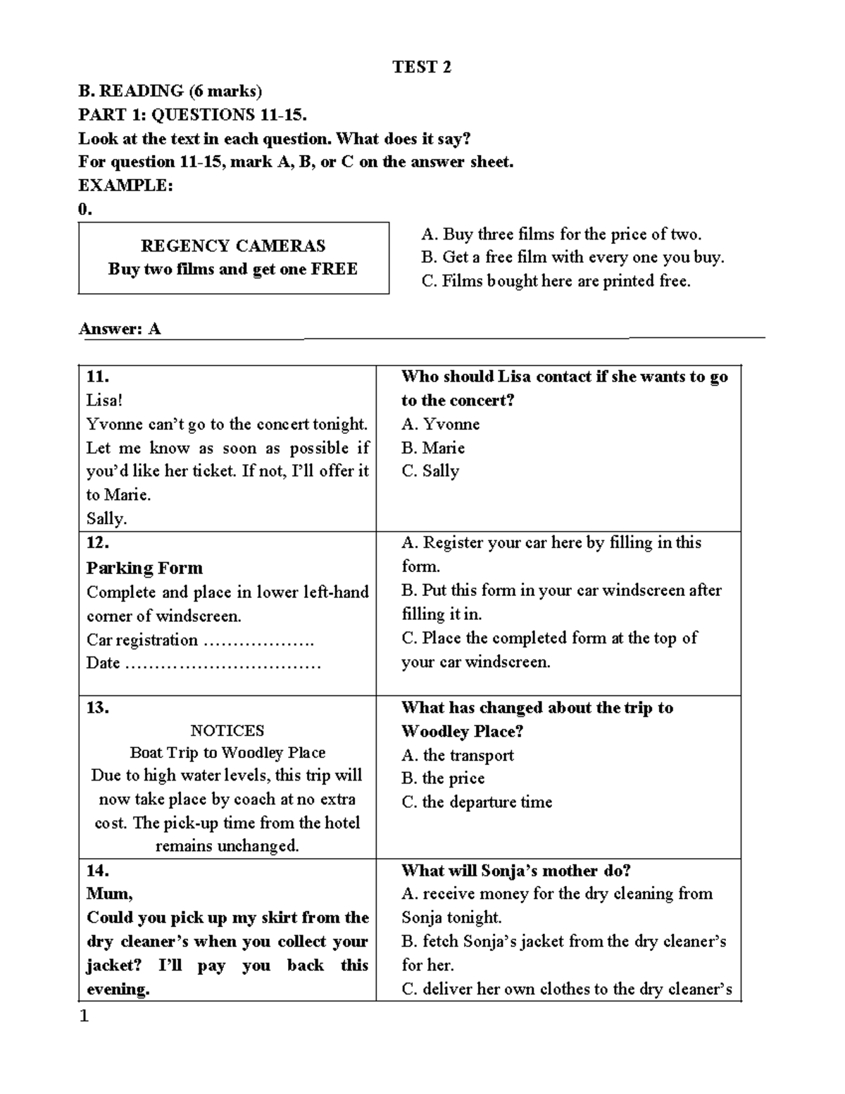TEST 2. READING COMPREHENSION QUESTIONS - English 3 - Studocu