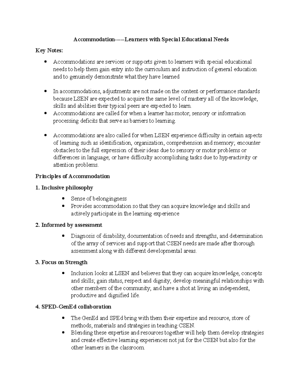 Accommodation Strategies for Learners with Special Educational Needs ...