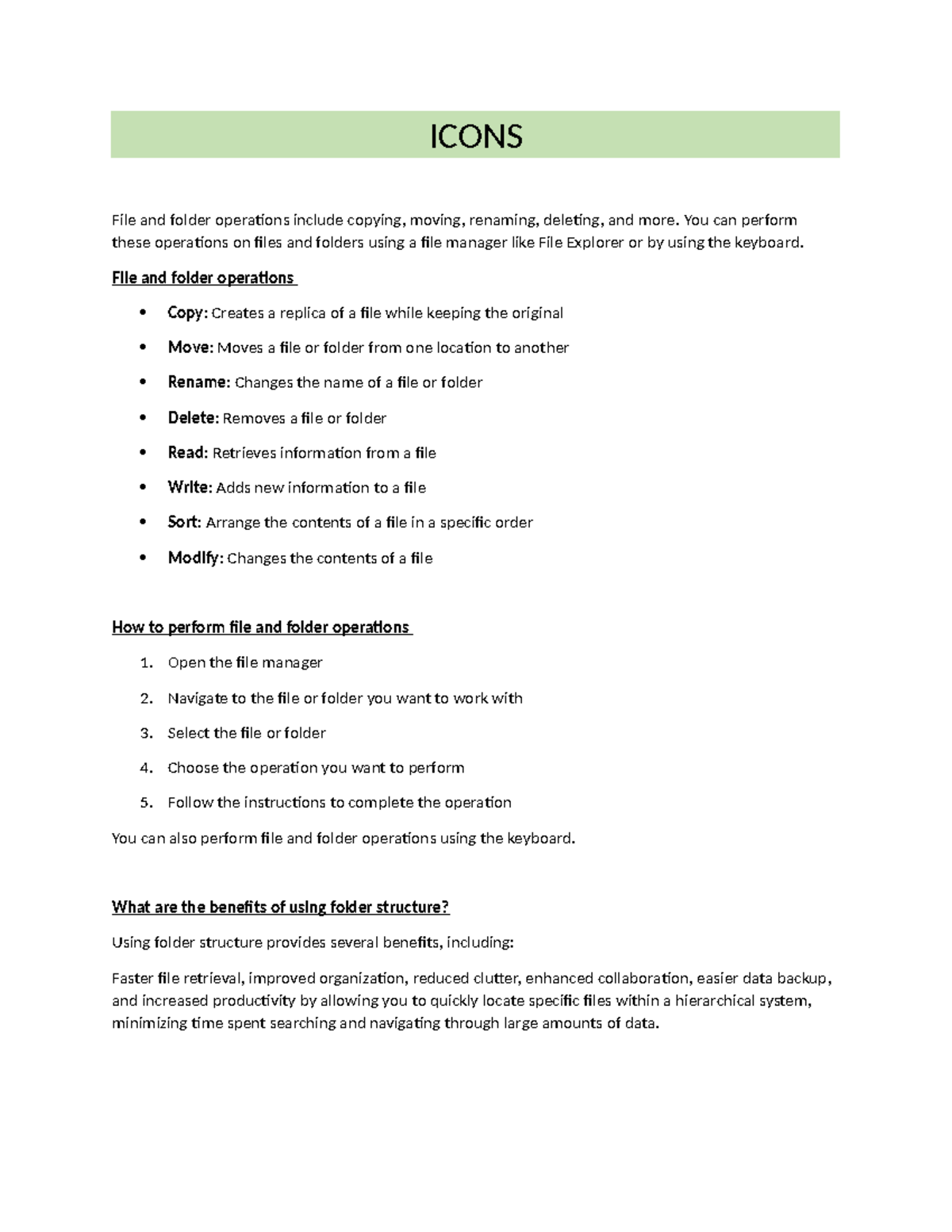 ICONS - File and Folder Operations Guide (Assessment) - Studocu