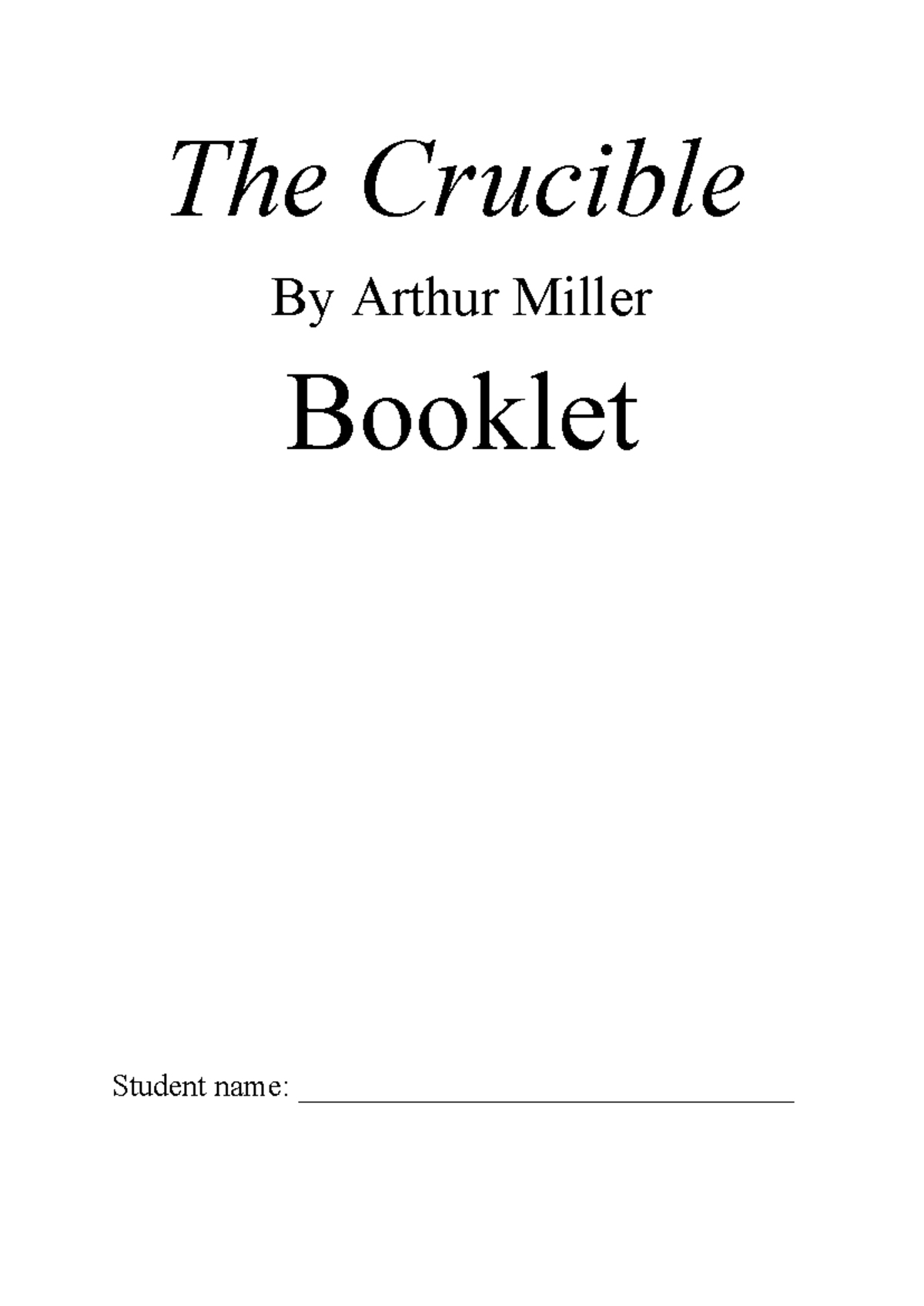 The Crucible (ENG 101) Study Guide: Key Questions & Themes - Studocu