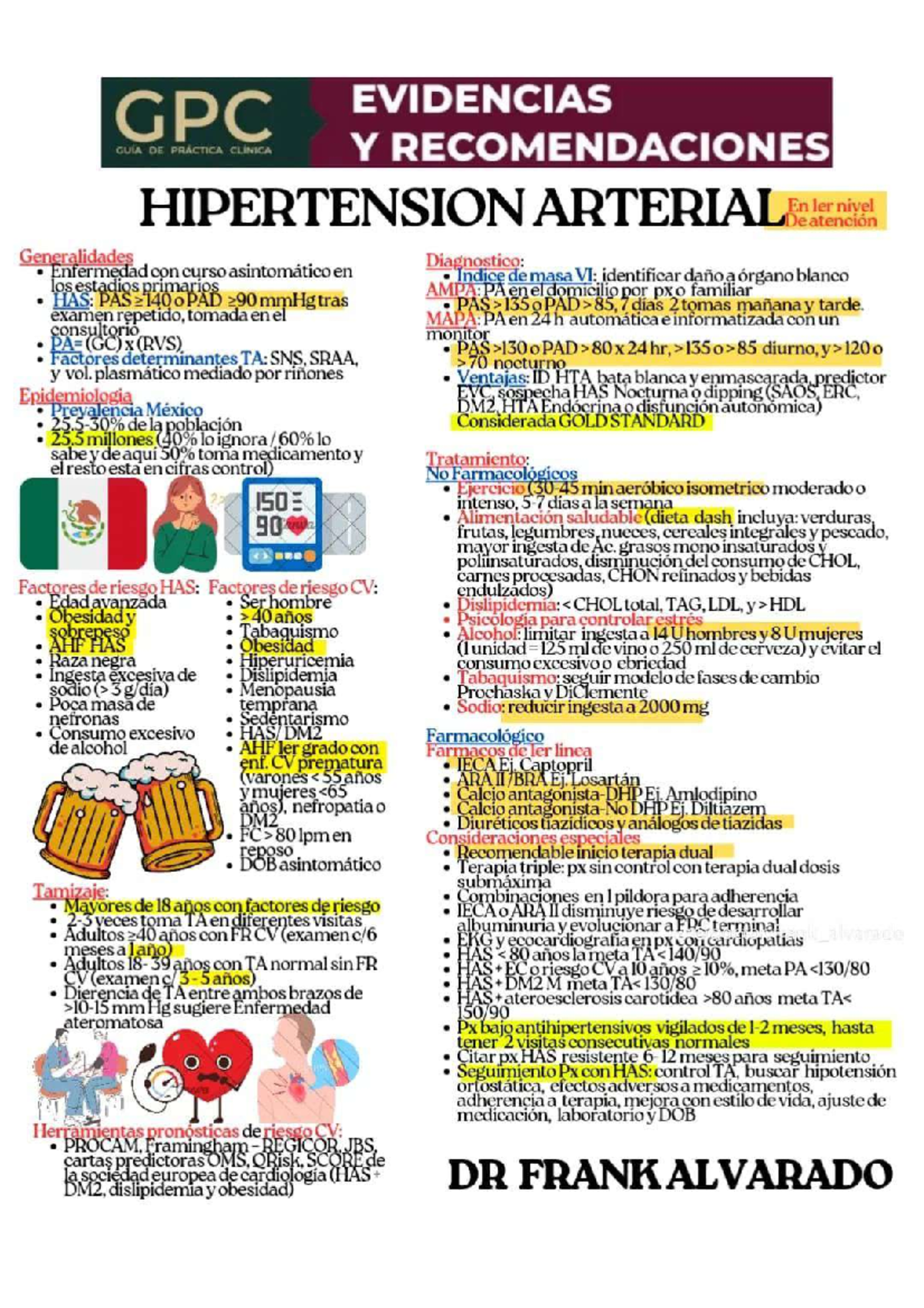 GPC EVIDENCIAS Y RECOMENDACIONES EN HIPERTENSIÓN ARTERIAL - Studocu