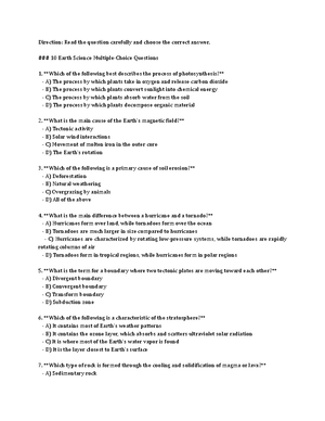 AA1 - This set explores key Earth science concepts, including the ...