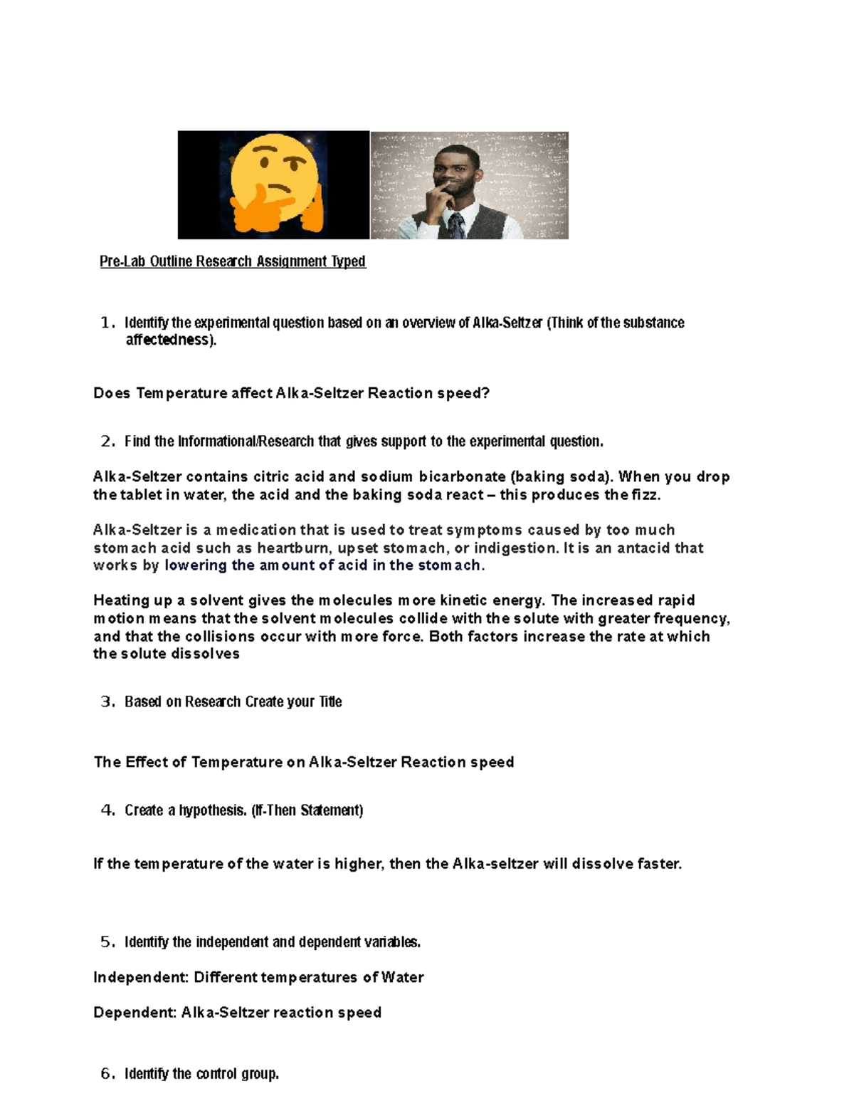 Alka-Seltzer+Pre-Lab - Pre-Lab Outline Research Assignment Typed ...