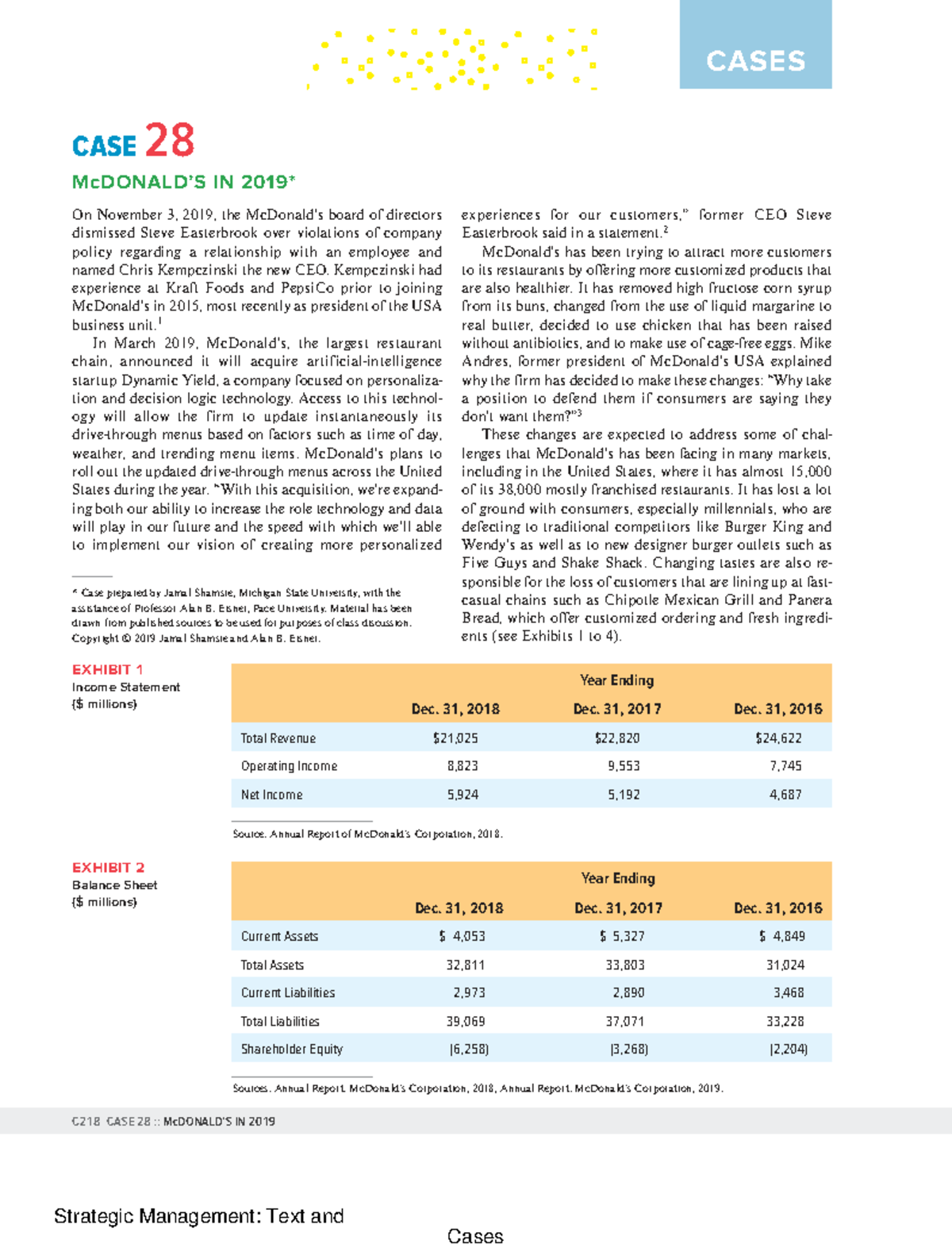 CASE 28: Strategic Management Analysis of McDonald's in 2019 - Studocu