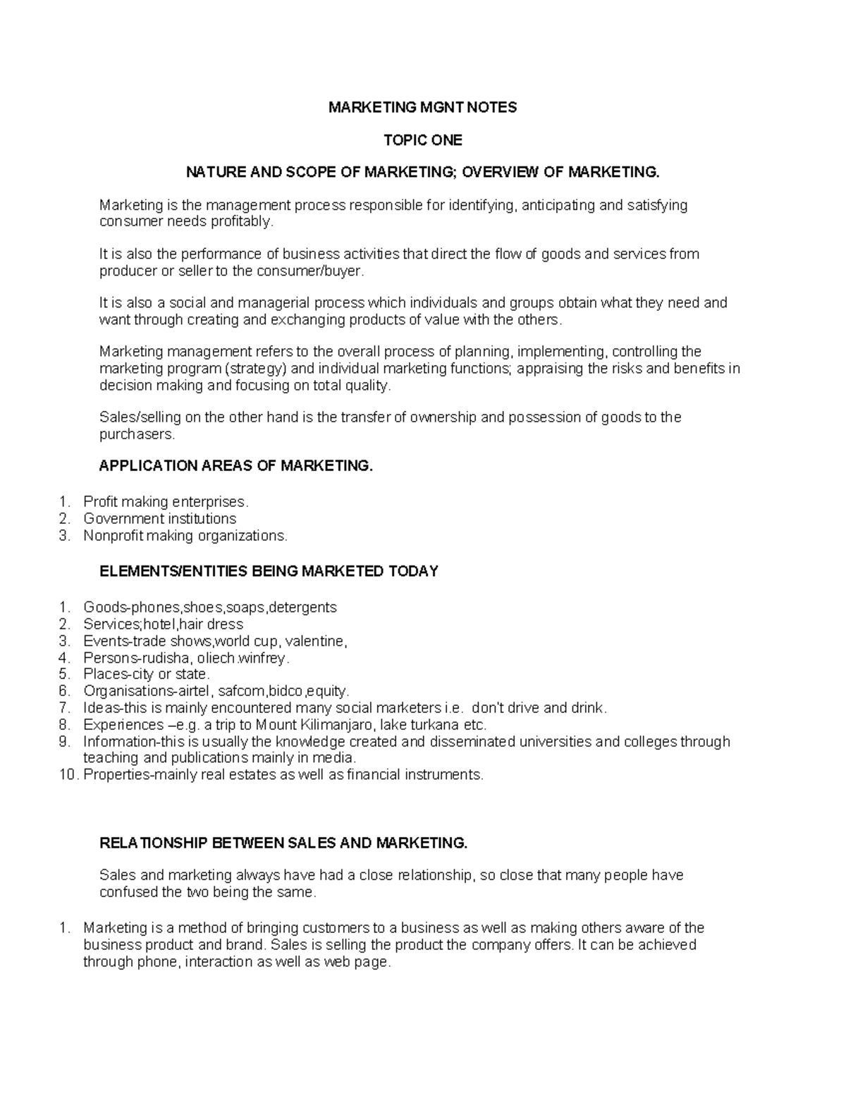 MKT 101 Comprehensive Marketing Management Notes - Full Study Guide ...