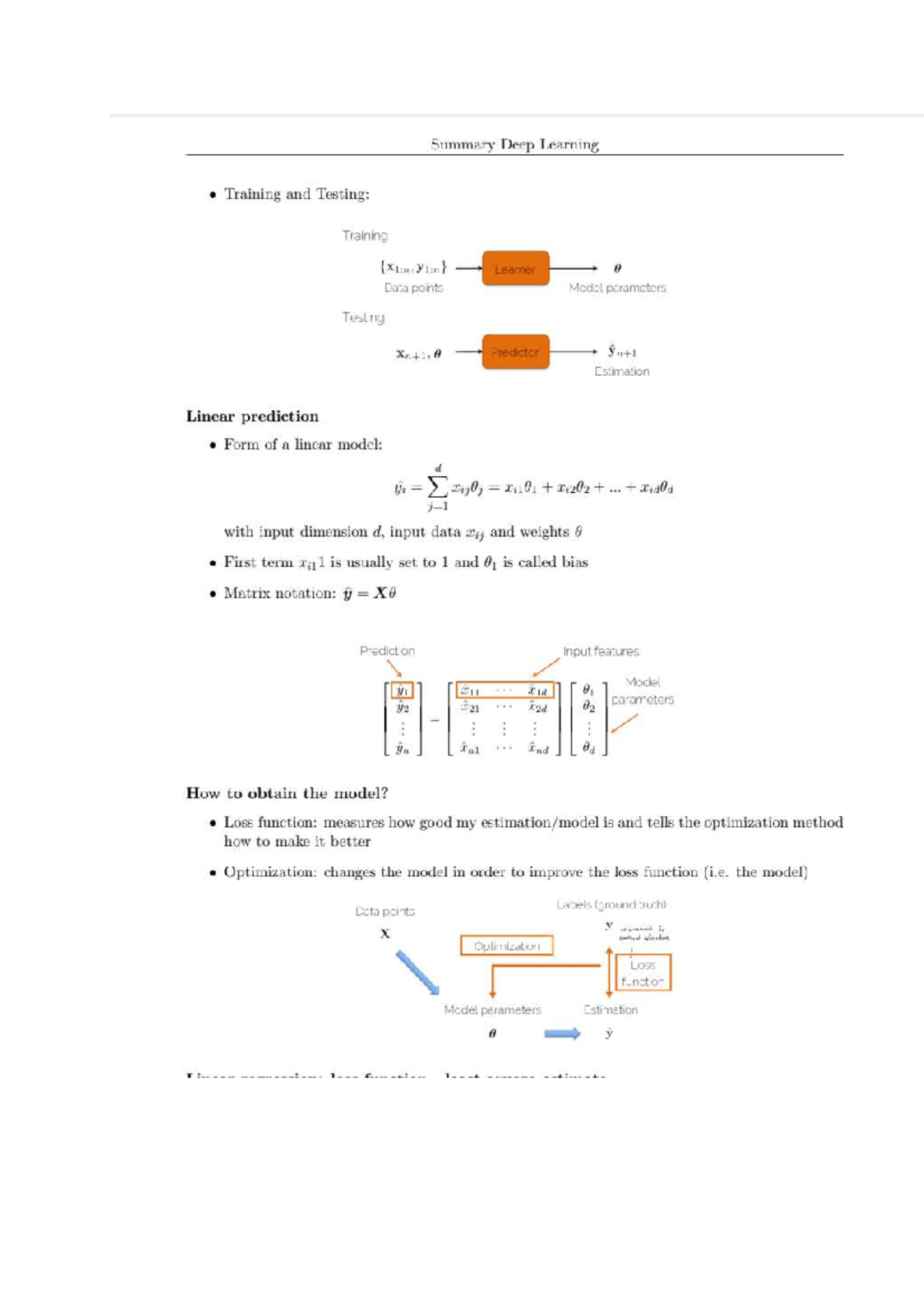 Deep Learning Training & Testing Summary: Key Concepts & Models - Studocu