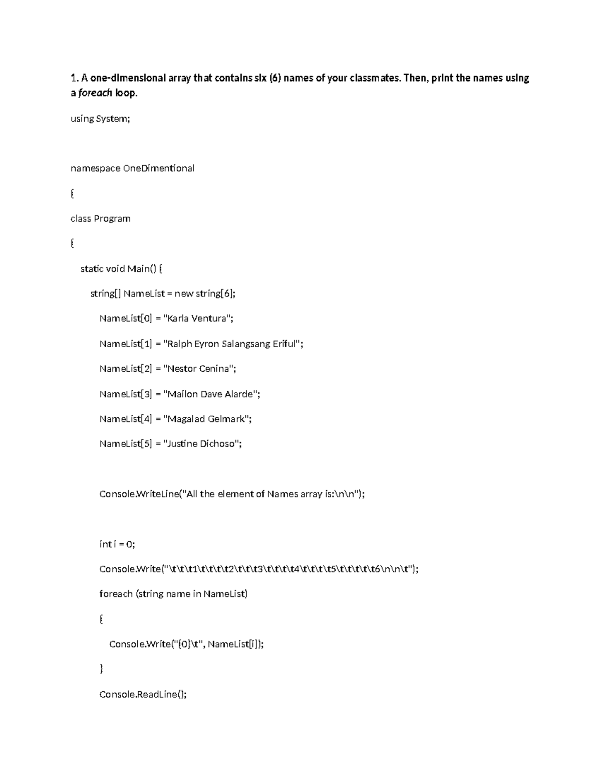 06 Quiz 1 Integrative Programming TROY - A one-dimensional array that ...