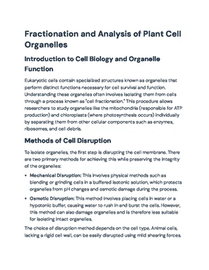 Cell Fractionation - Study Notes & Assignments - Studocu