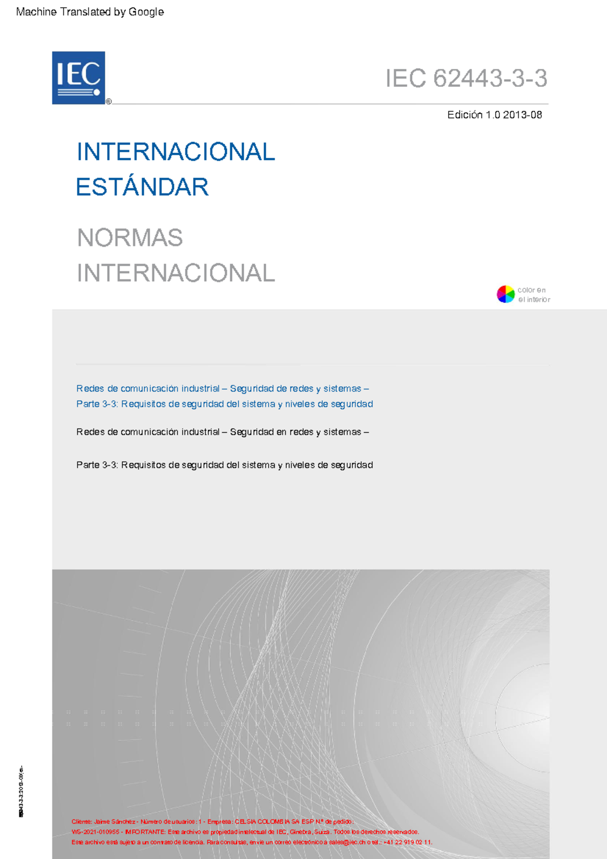 IEC 62443-3-3 ESP - T-REC-X - iso 62443 - color en el interior Redes de ...