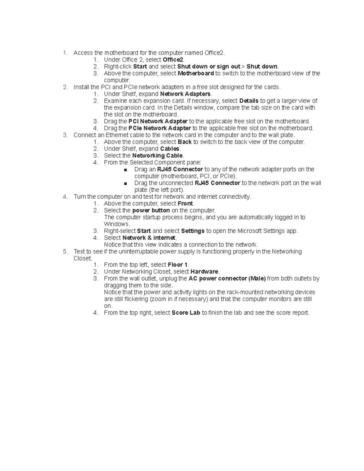 1.1.9 Connecting Internal Components for Office2 Computer Setup - Studocu