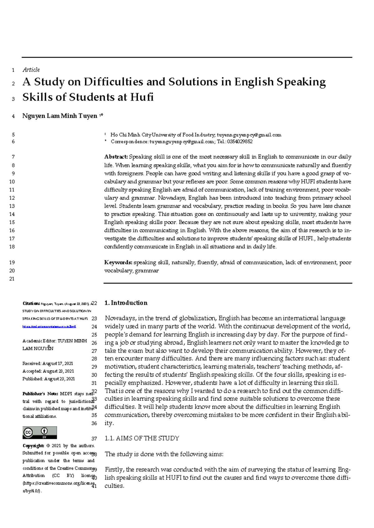 A22 Study on difficulties and solutions in English speaking skills at ...