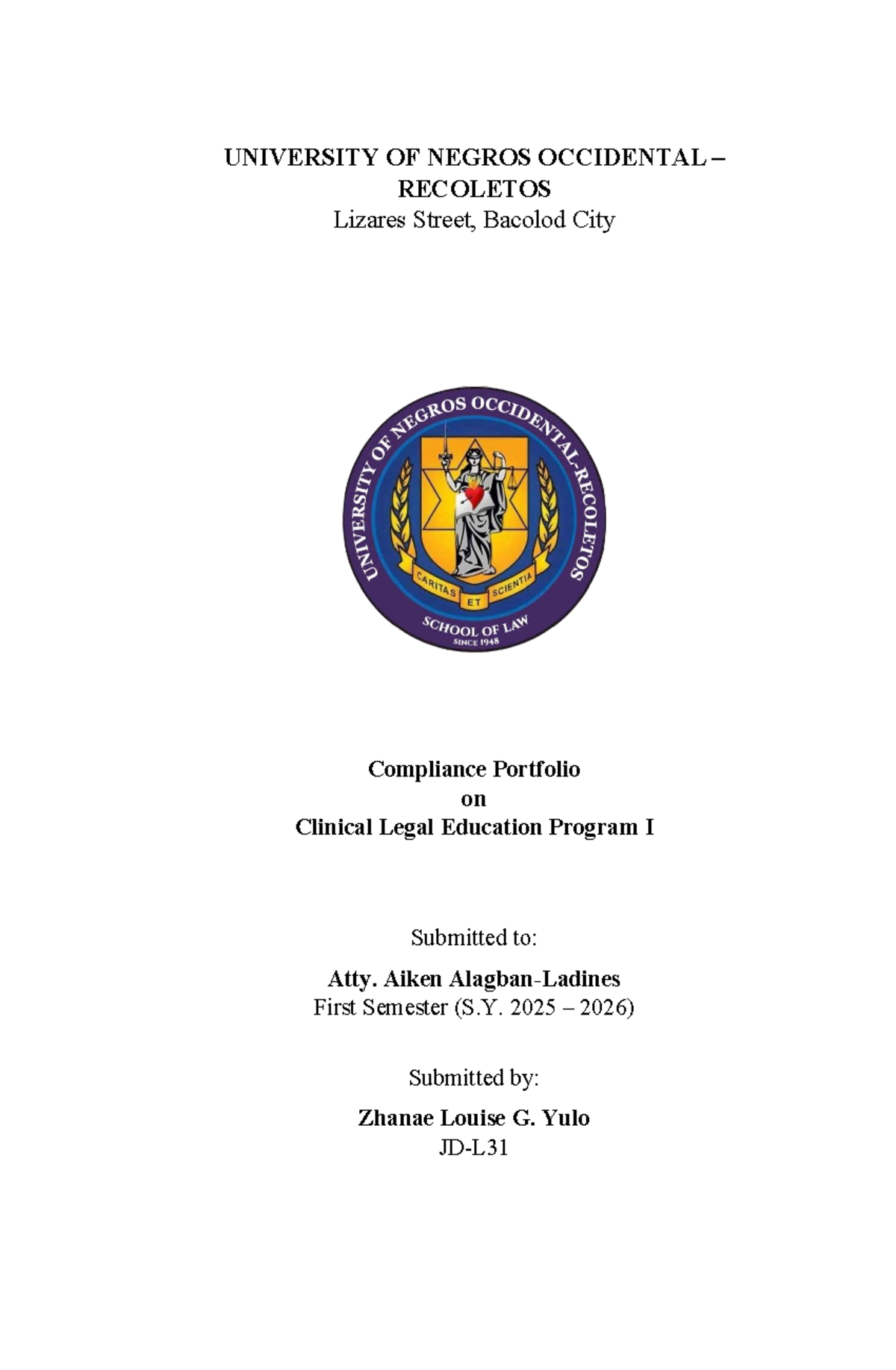 YULO Digest Format CIV PRO - UNIVERSITY OF NEGROS OCCIDENTAL ...