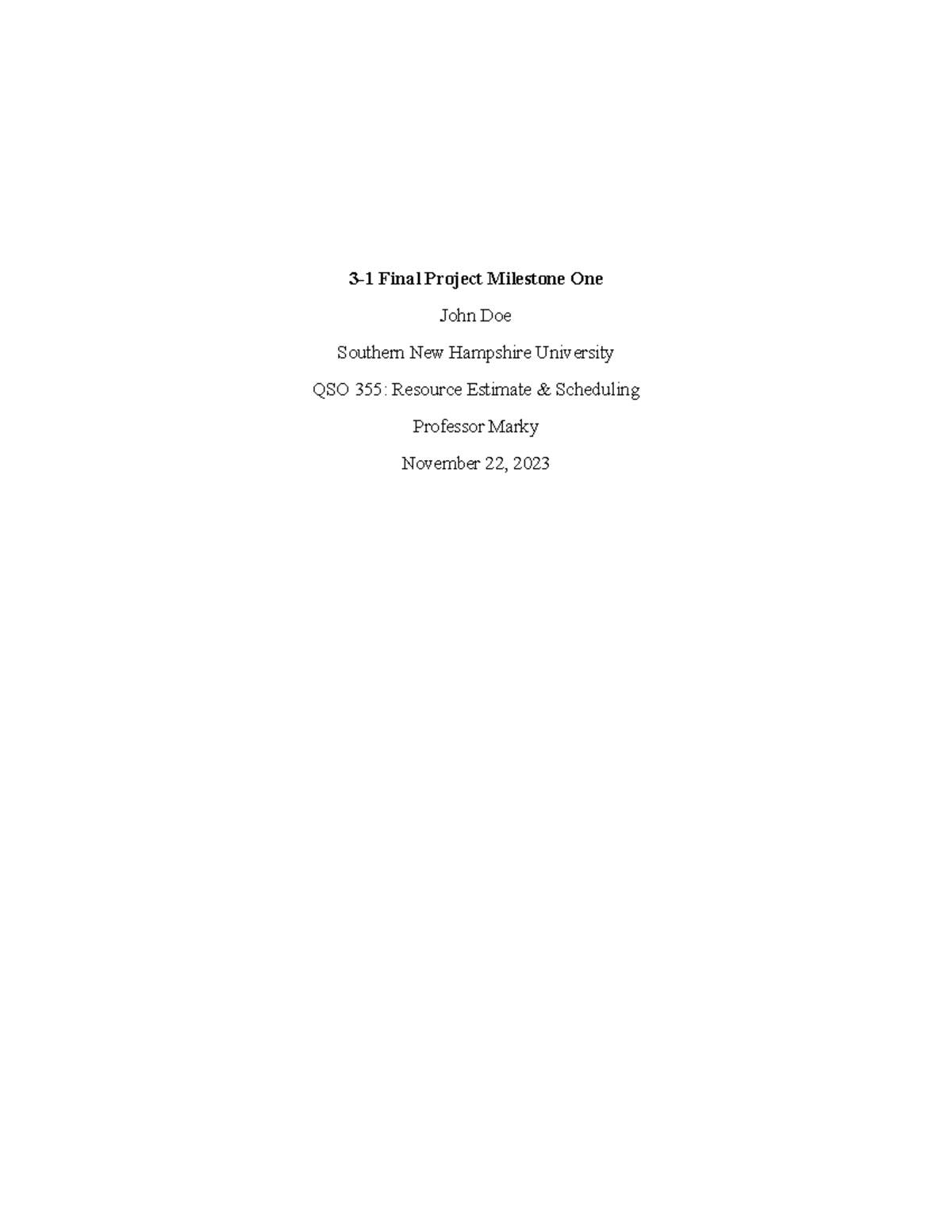 QSO 355: Final Project Milestone One - Resource Estimation & Planning ...