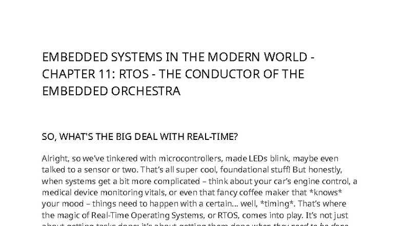 Embedded Systems Chapter 11 Review - EMBEDDED SYSTEMS IN THE MODERN ...