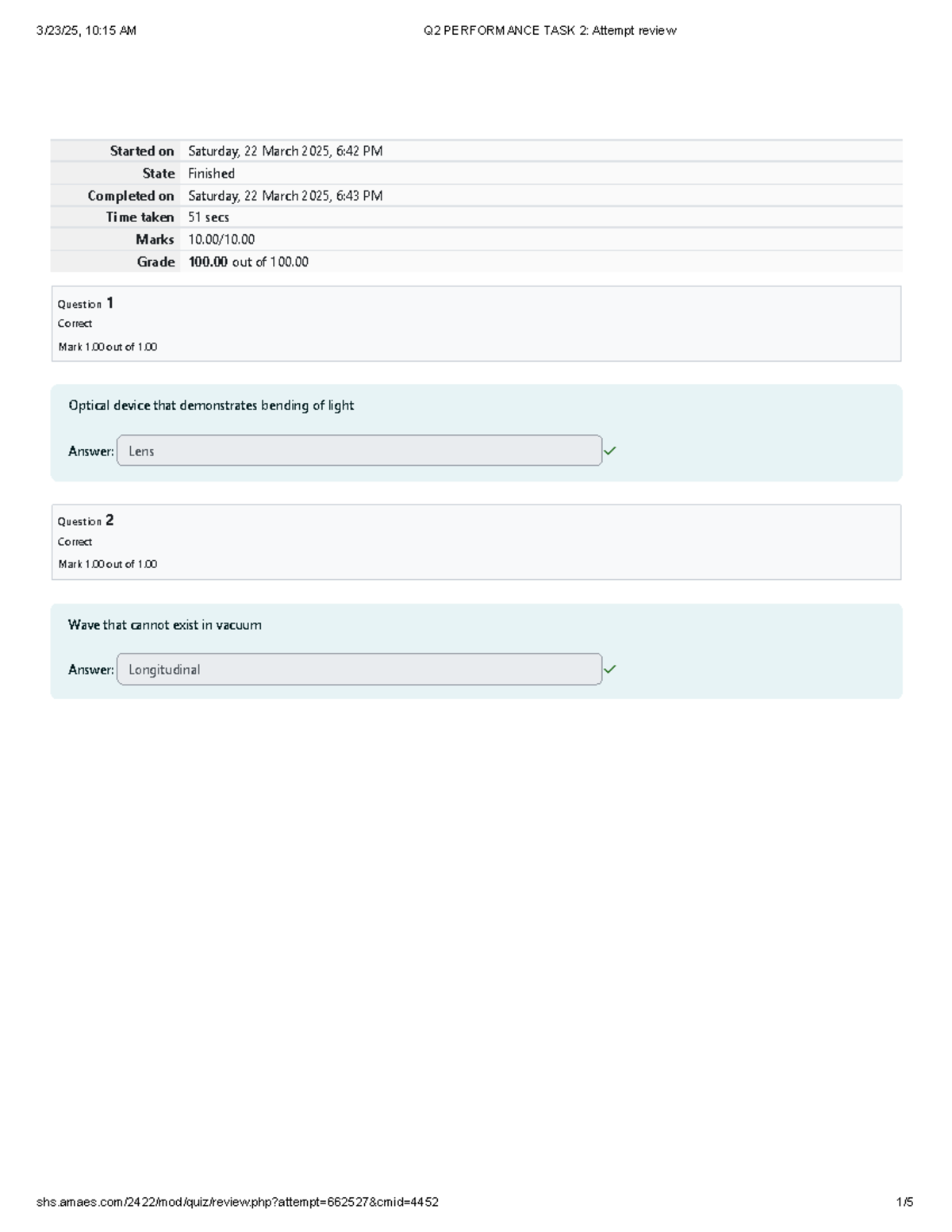 Physci Q2 PERF TASK 2 - Enjoy! Performance Task 2 of Q2 for Physical ...