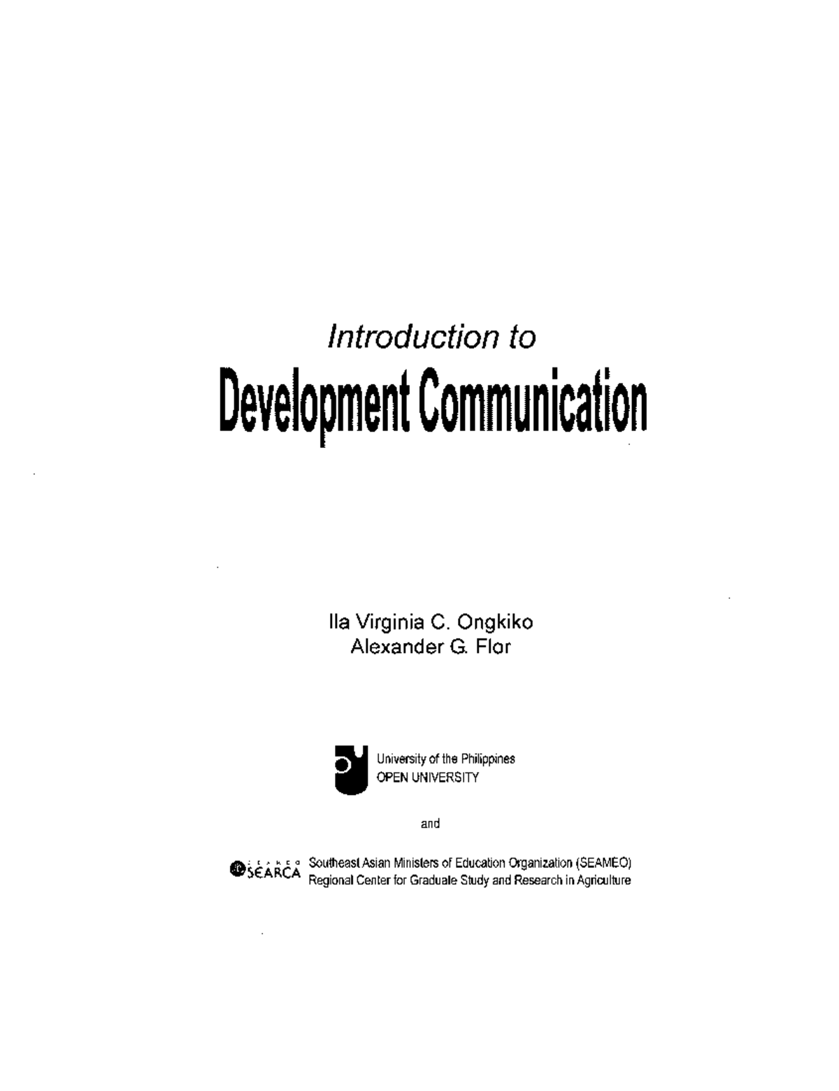 DEVC 202 Development Communication: Unit I Overview - Studocu