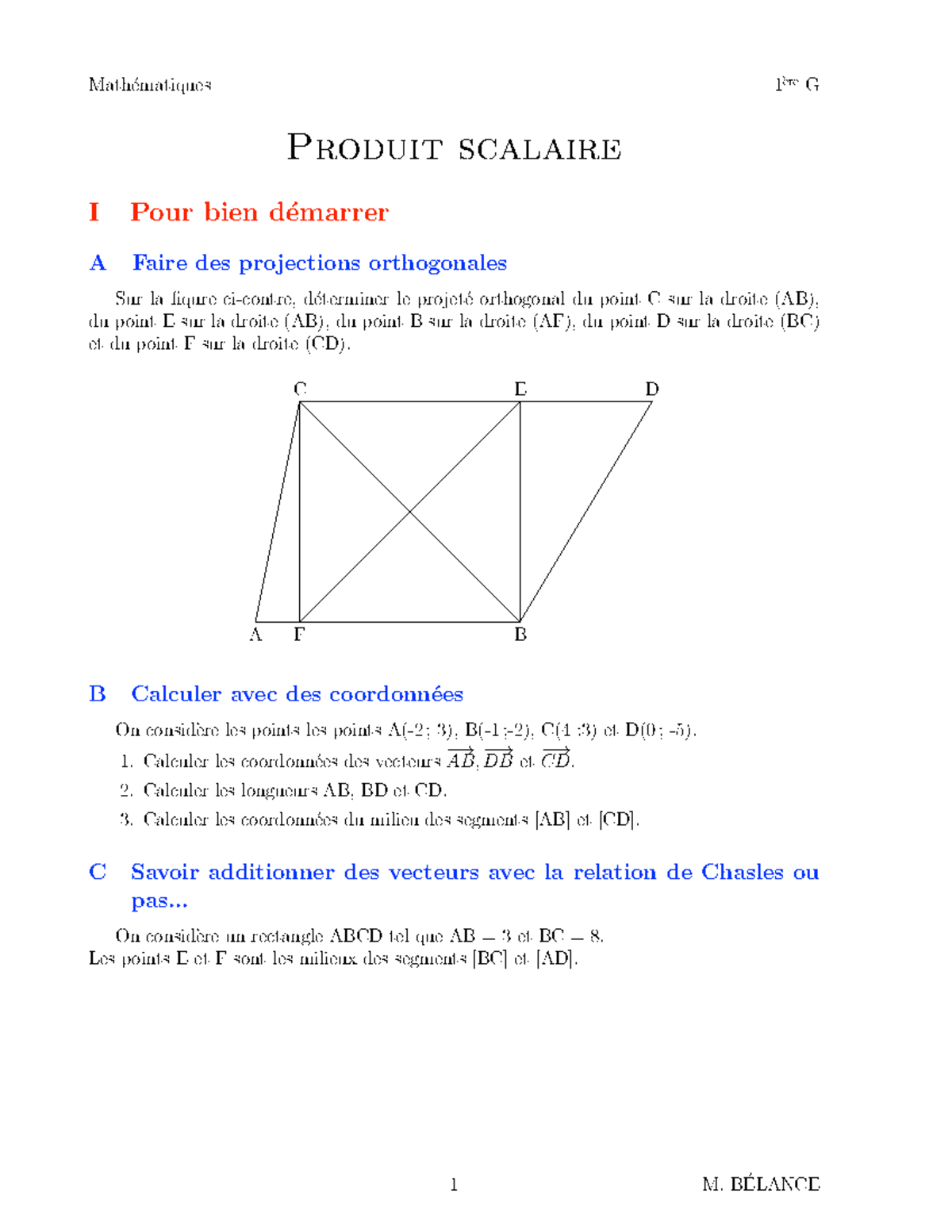 Produit+scalaire - Math ́ematiques 1 G Produit scalaire I Pour bien d ...
