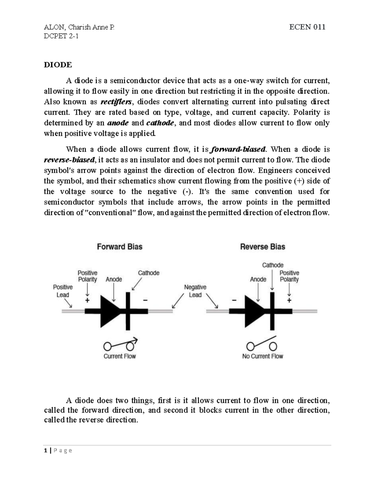 ECEN 011 DCPET Diode Overview and Applications - Studocu