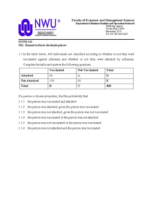 Test 3 Memorandum 2025: Detailed Solutions and Explanations - Studocu