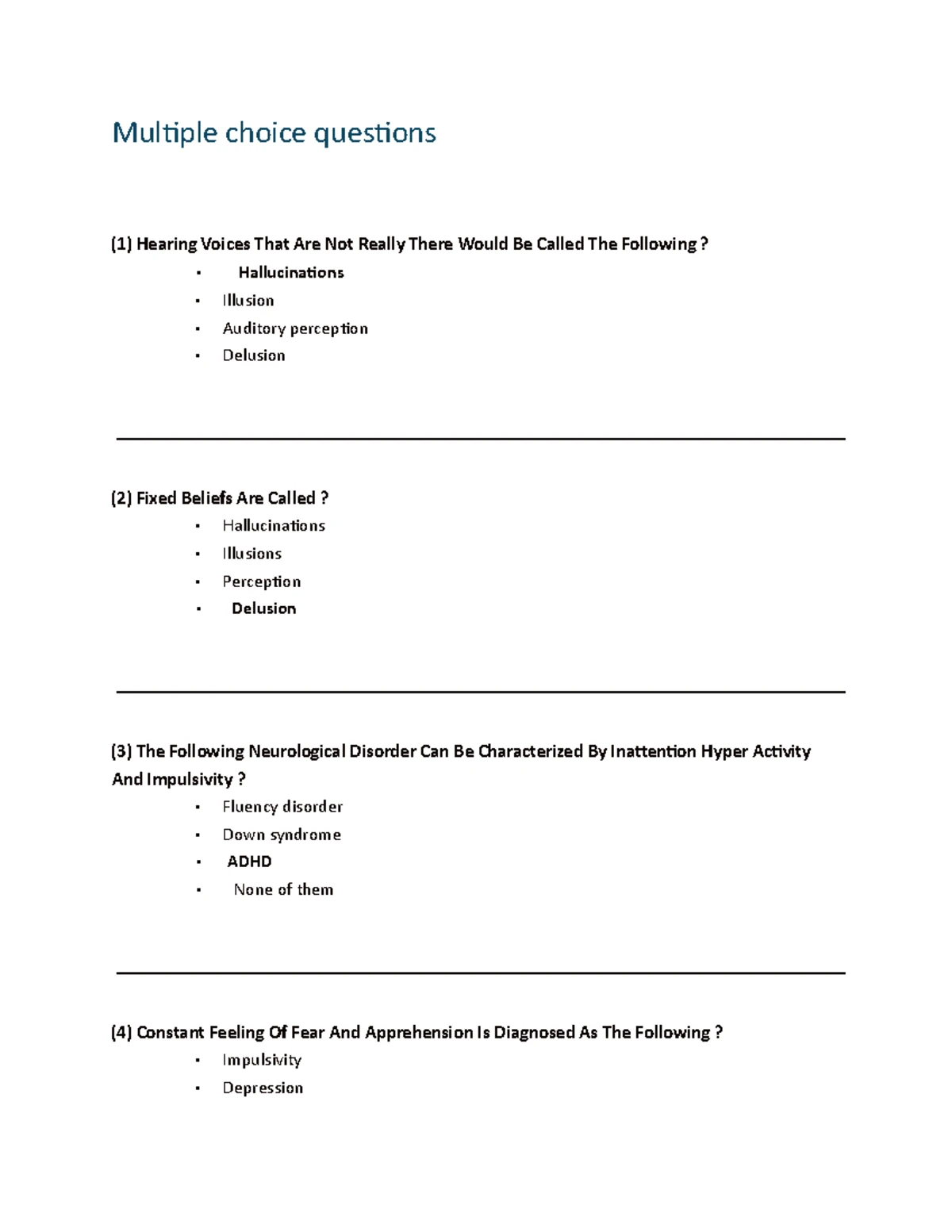Psych 311 - Final Exam Questions on Psychological Disorders and Models ...