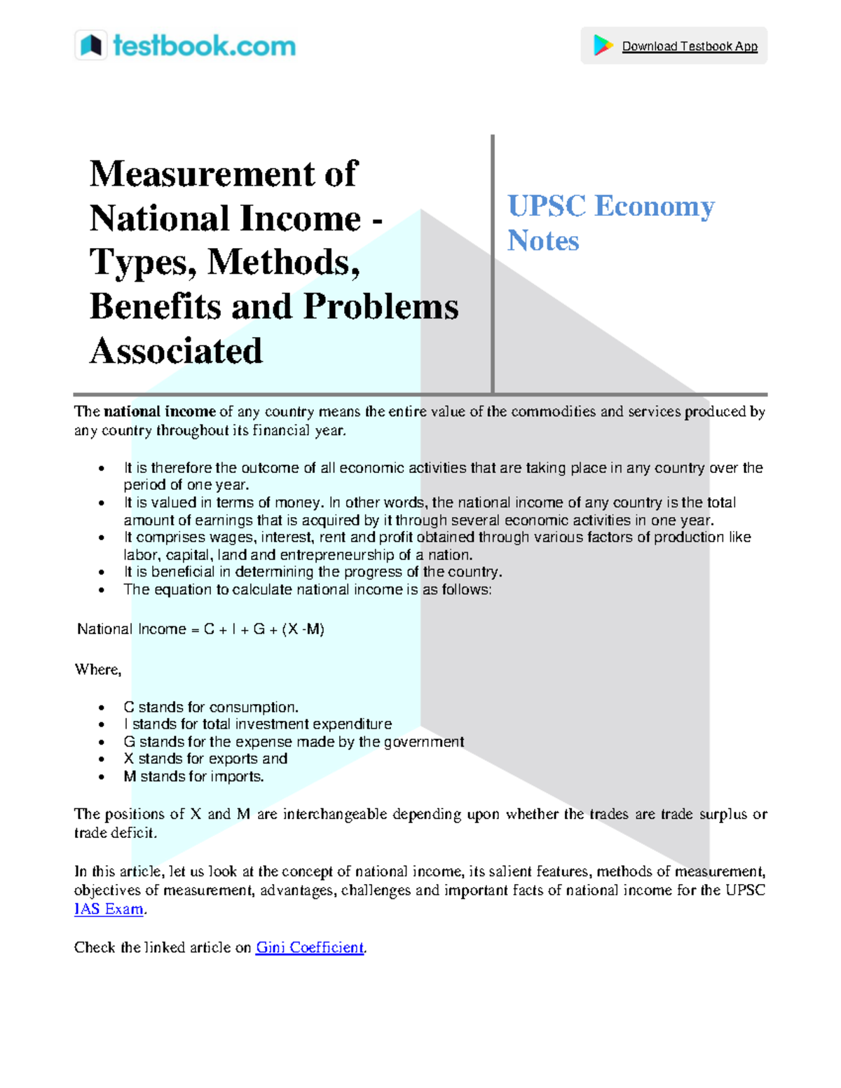Measurement of national income types methods benefits and problems ...