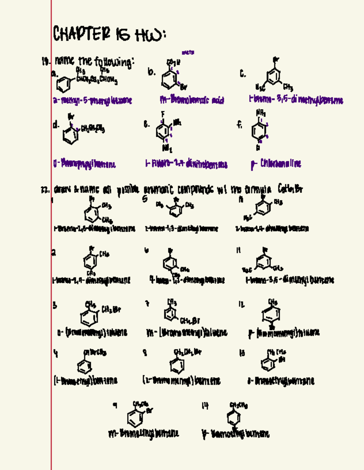 Orgo II HW: Chapter 15 Problems from McMurray's 9th Edition - Studocu