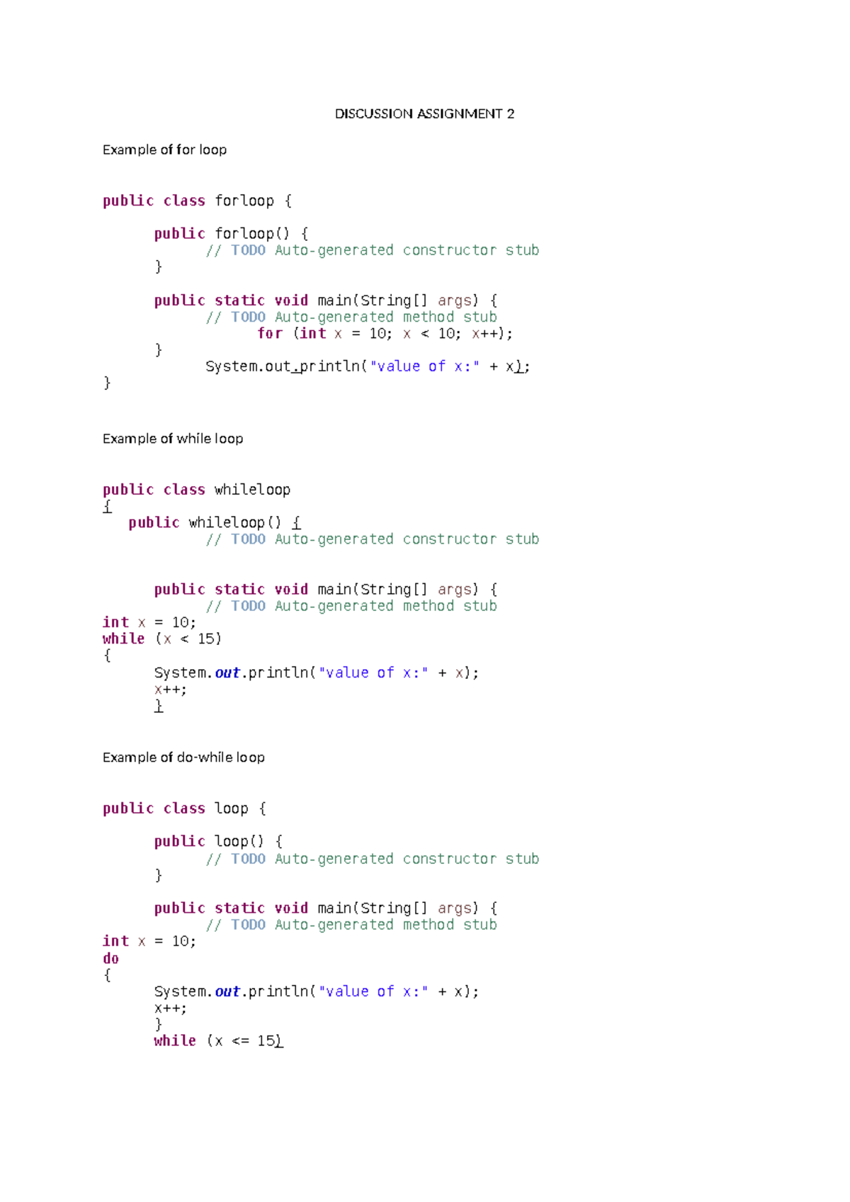Discussion Assignment 2 Programming - DISCUSSION ASSIGNMENT 2 Example ...