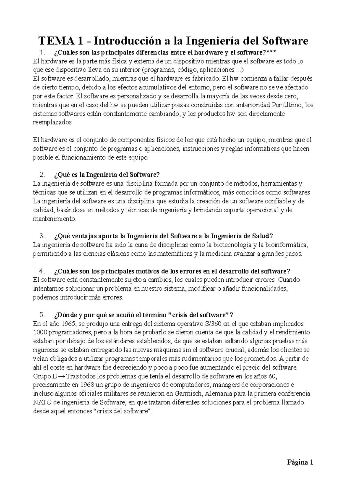 Examen de Preguntas - Ingeniería del Software (IES-101) - Studocu