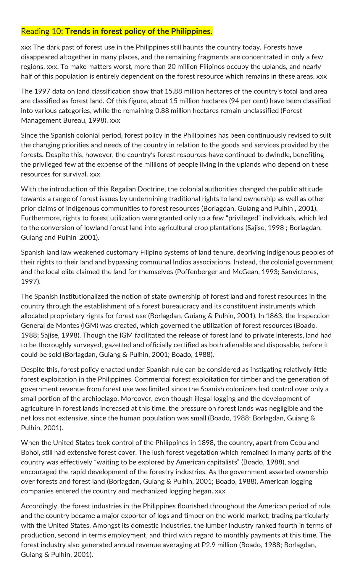 Trends in Forest Policy of the Philippines: Historical Insights - Studocu