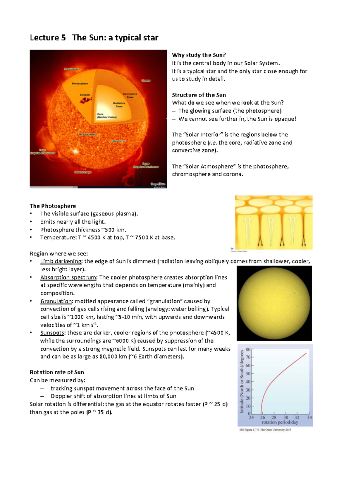 Lecture 5: The Sun - A Typical Star - Studocu