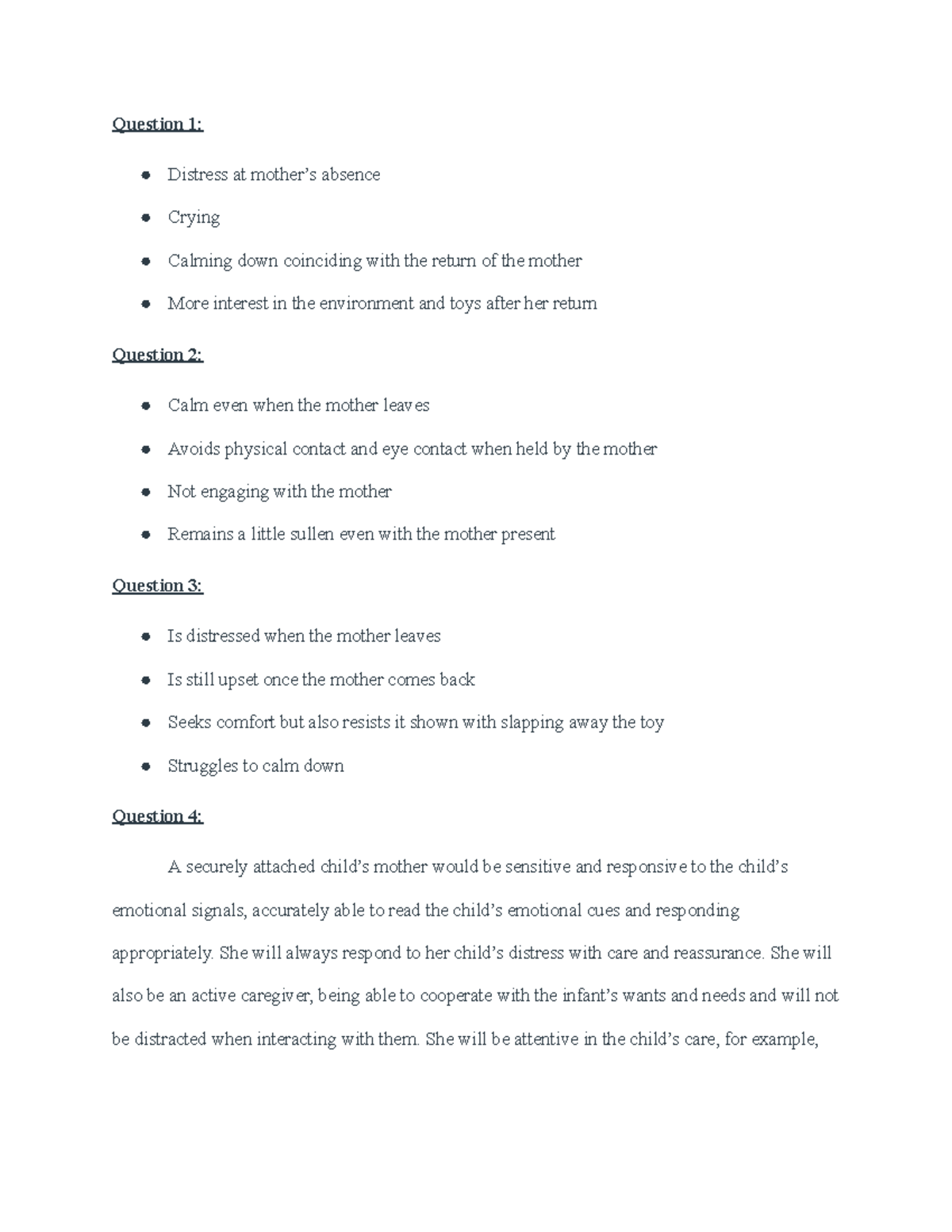 Wk 8 activity - Attachment styles and emotional responses analysis ...
