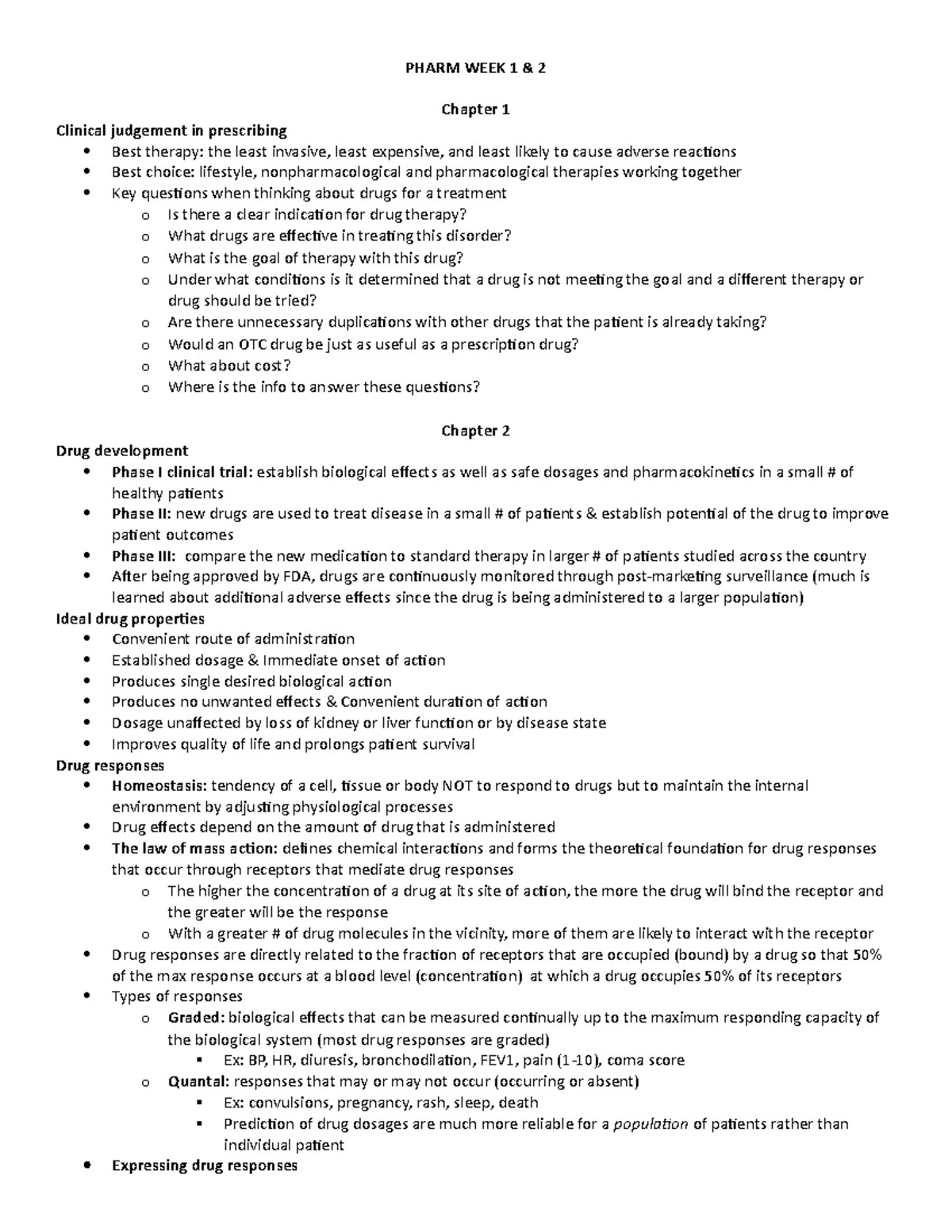 **Pharm 101: Week 1 & 2 Lecture Notes on Drug Prescribing & Development ...