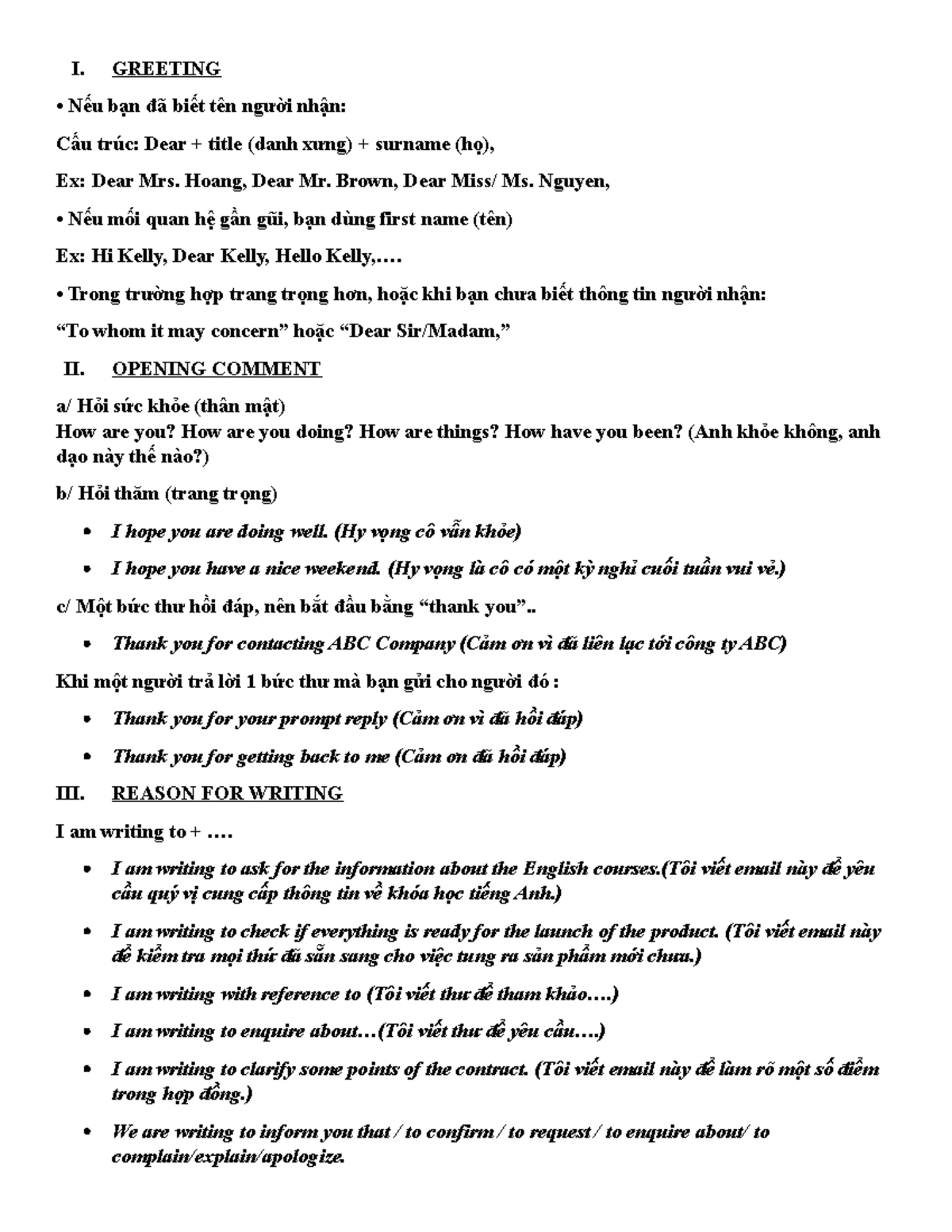 English Email Writing Guide: Structure & Key Phrases - Studocu