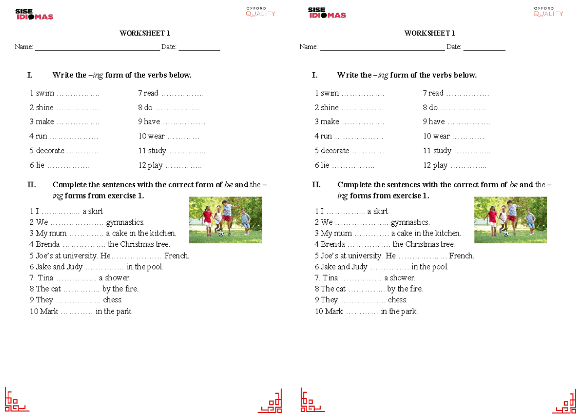 Worksheet 1 - BASICO 3: Verb Forms and Sentence Completion - Studocu