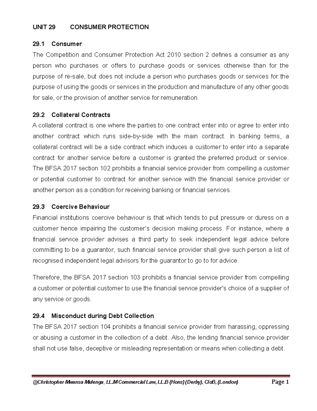 UNIT 12: Bank Statement - Banking Law Lecture Notes - Studocu
