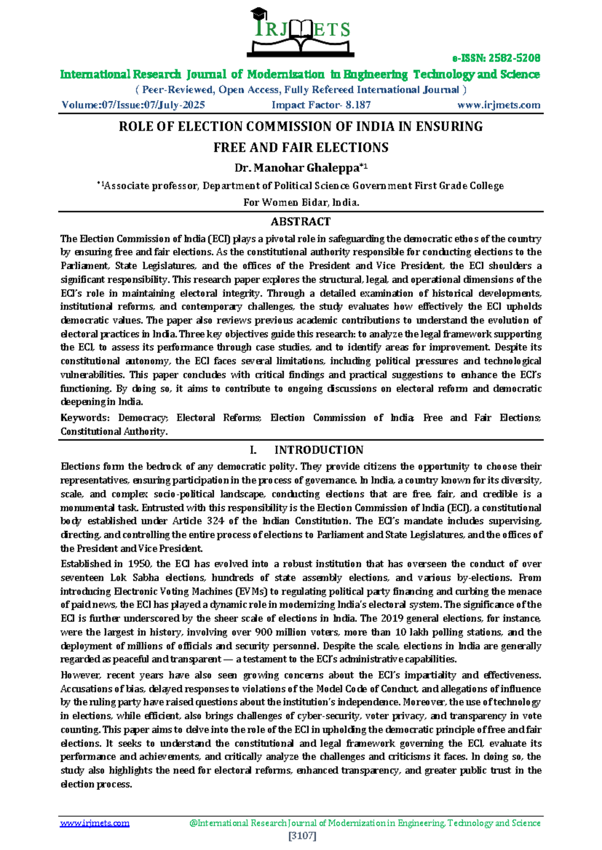 Election Commission of India: Ensuring Free and Fair Elections - Studocu