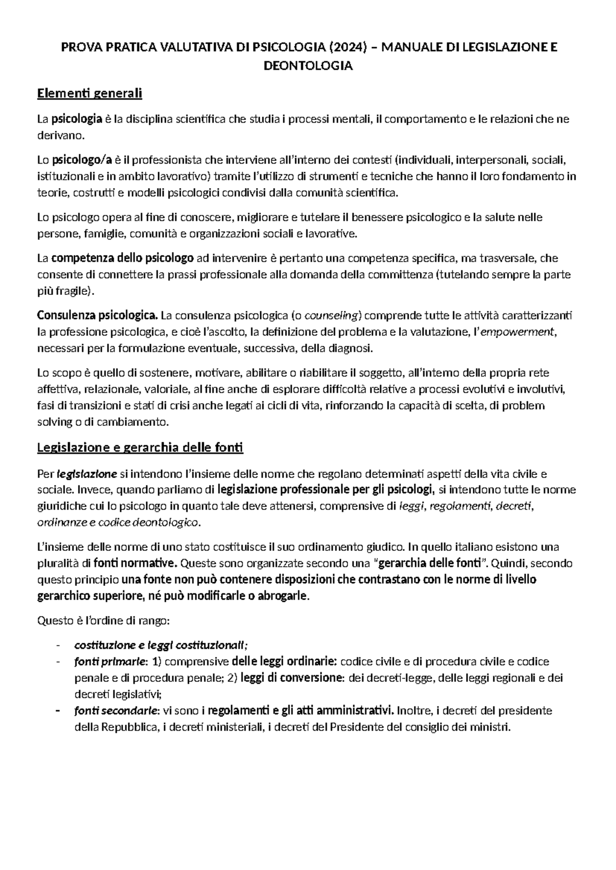prova pratica valutativa psicologia 2025