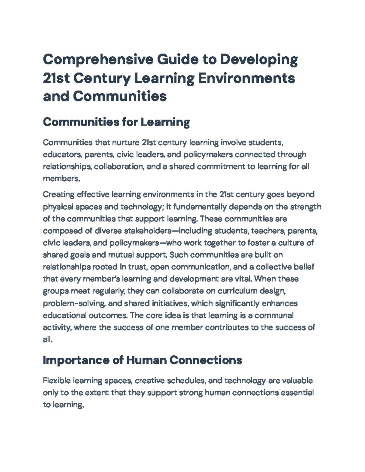 Comprehensive Guide to 21st Century Learning Environments (EDU 101 ...