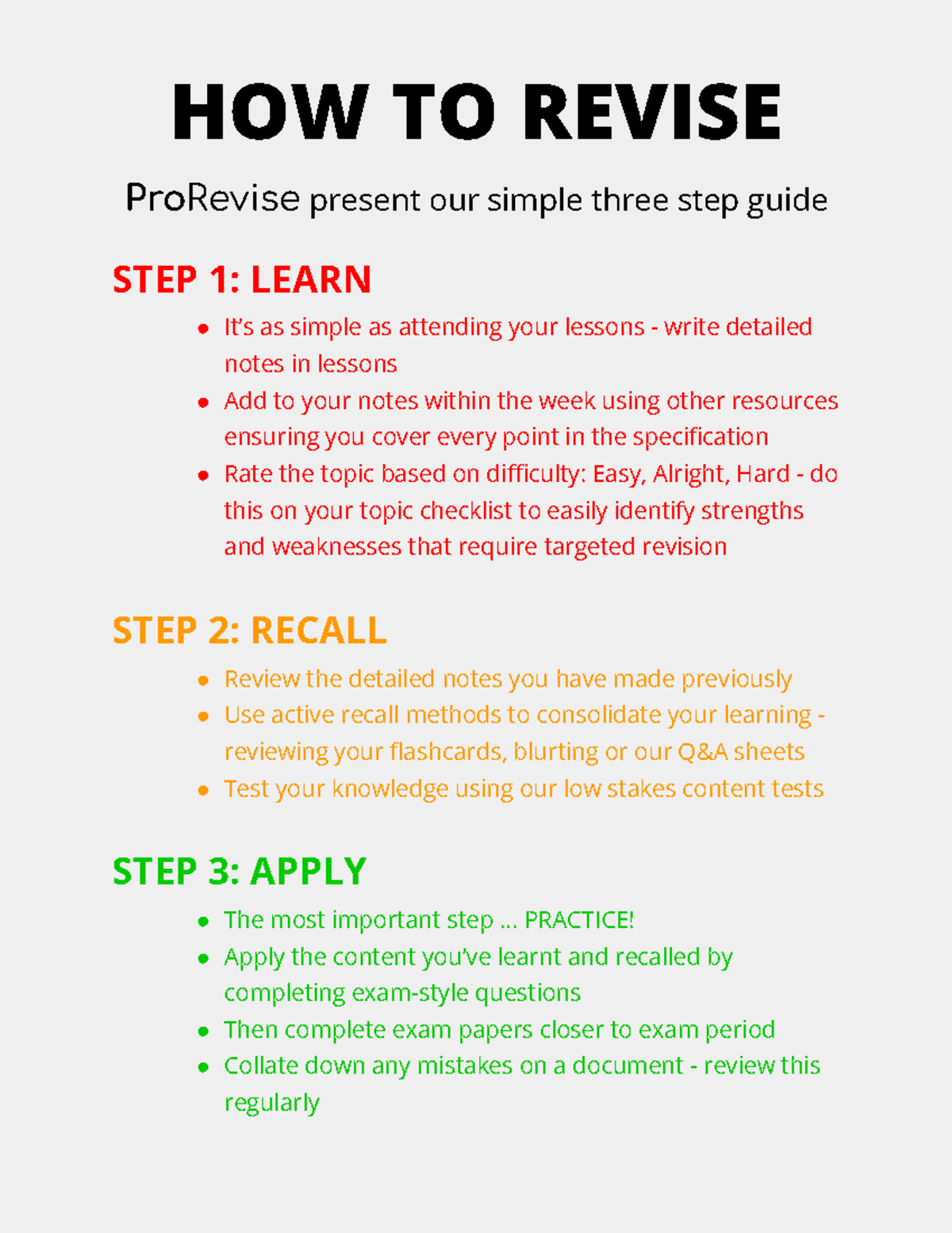 Effective Revision Strategies: A 3-Step Guide to Success - Studocu