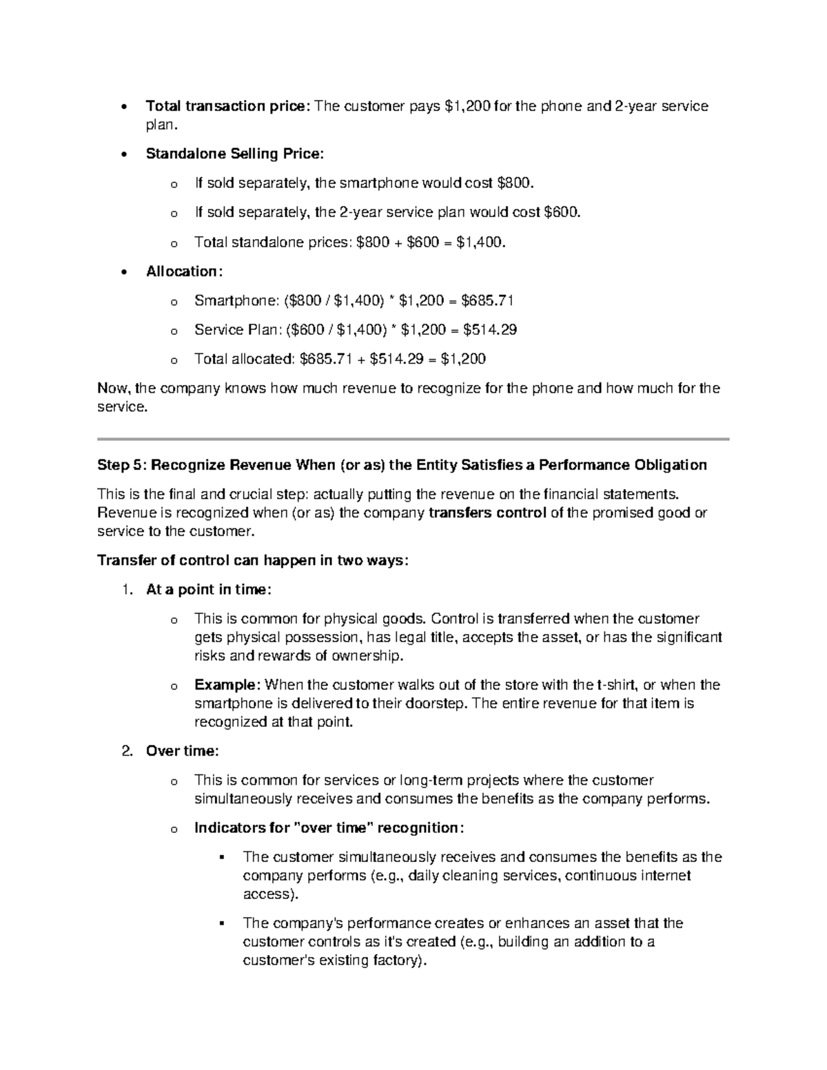 REV REC - Final Exam Notes on Revenue Recognition Principles - Studocu