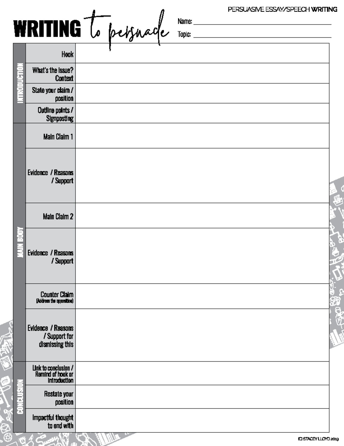 EAL Persuasive Writing Template - Notch Liu Speech Guide - Studocu
