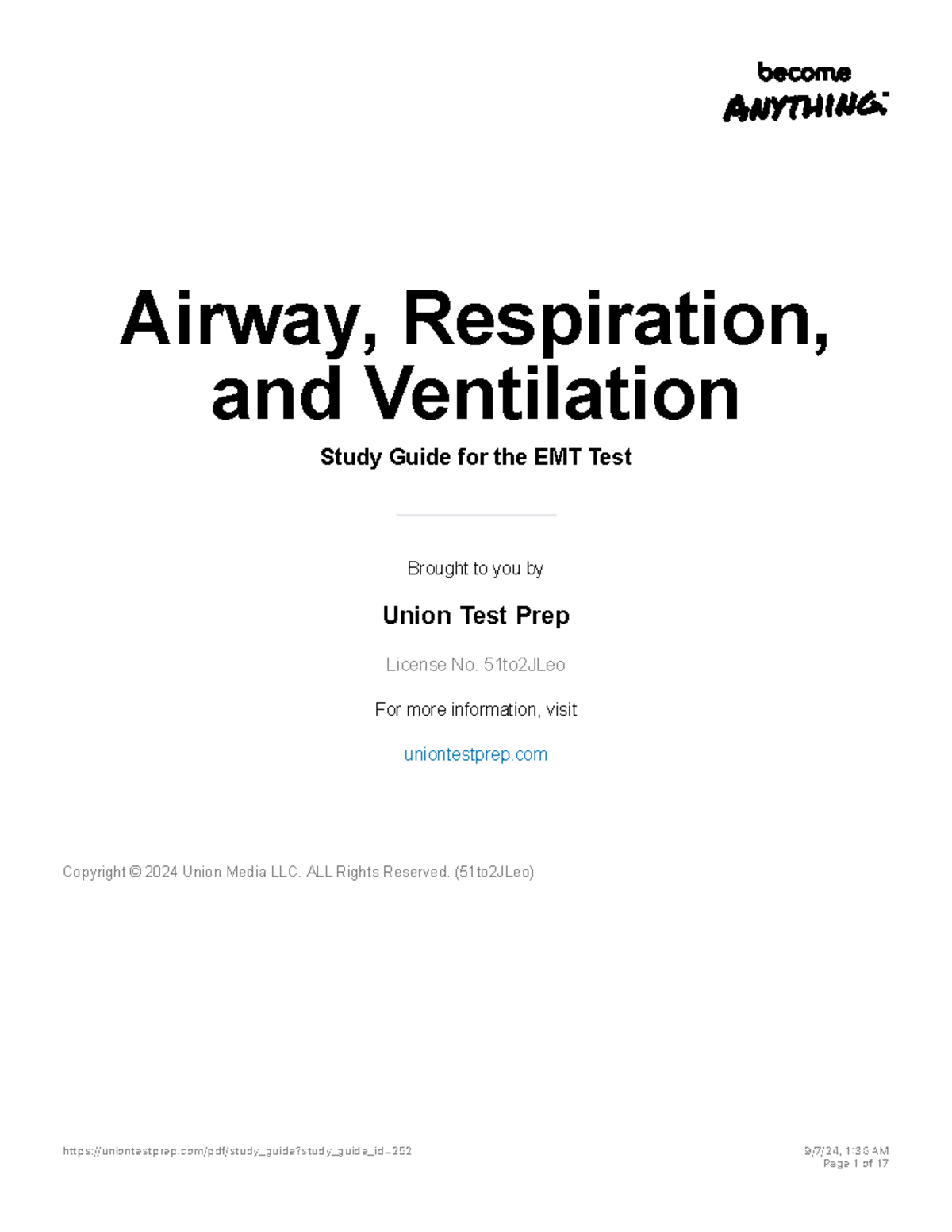 Airway, Respiration, and Ventilation Study Guide for the EMT Test ...