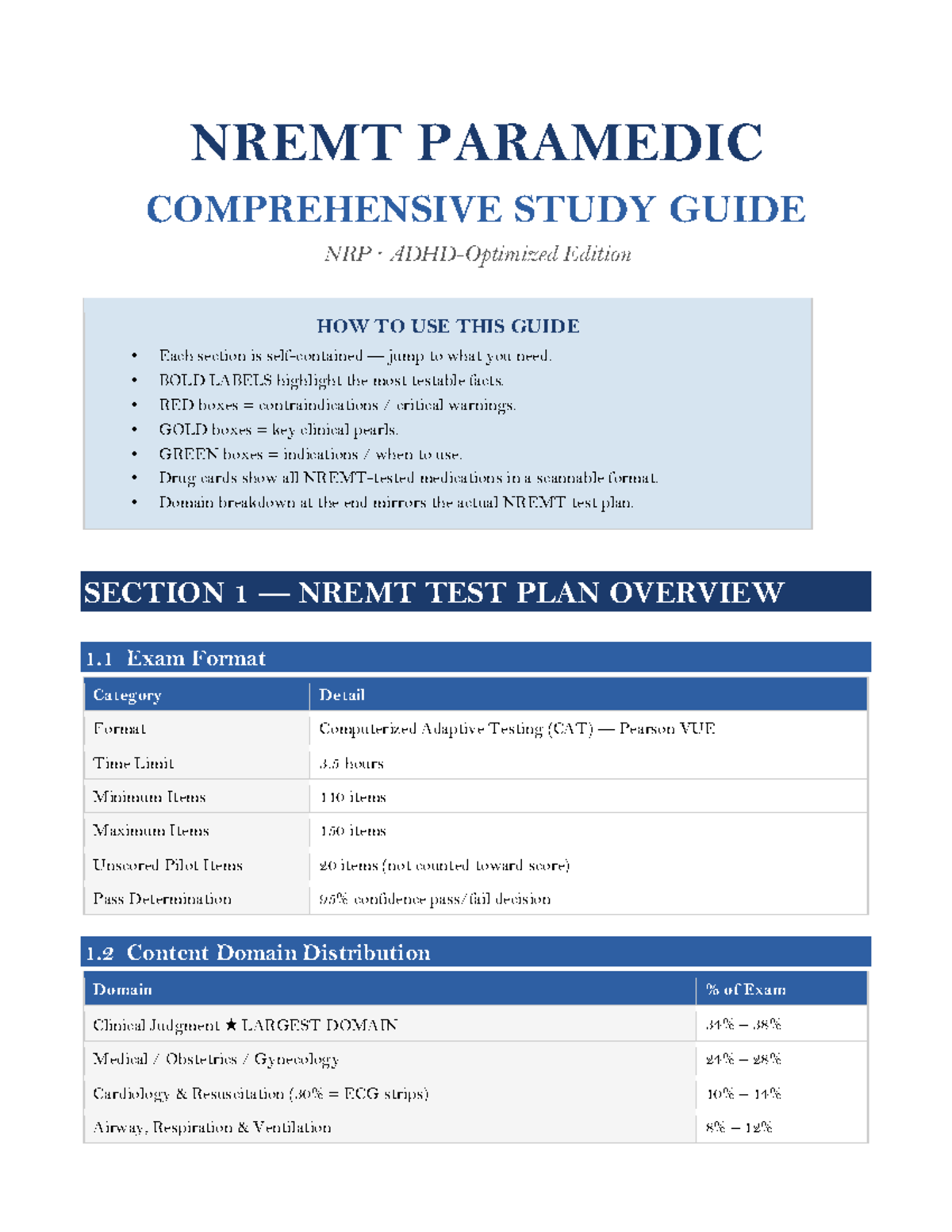 NREMT Paramedic Comprehensive Study Guide: Key Meds & Concepts - Studocu